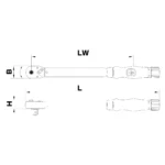 TORQUIMETRO AISLADO 1/2" NO REVERSIBLE NM40-200 LONG.565 - Imagen 2