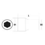 DADO DE ACERO CROMADO AISLADO P/CARRACA 1/2" - Imagen 2