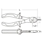 ALICATE DE CORTE DIAGONAL AISLADO L=180MM - Imagen 2