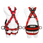 Arnés dieléctrico de poliuretano INSAFE IN 8004-1P con soporte lumbar para trabajos en altura.