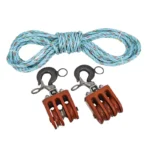 2 y 3 Poleas Dobles con Soga de PP con 3 Torones de 1/2"